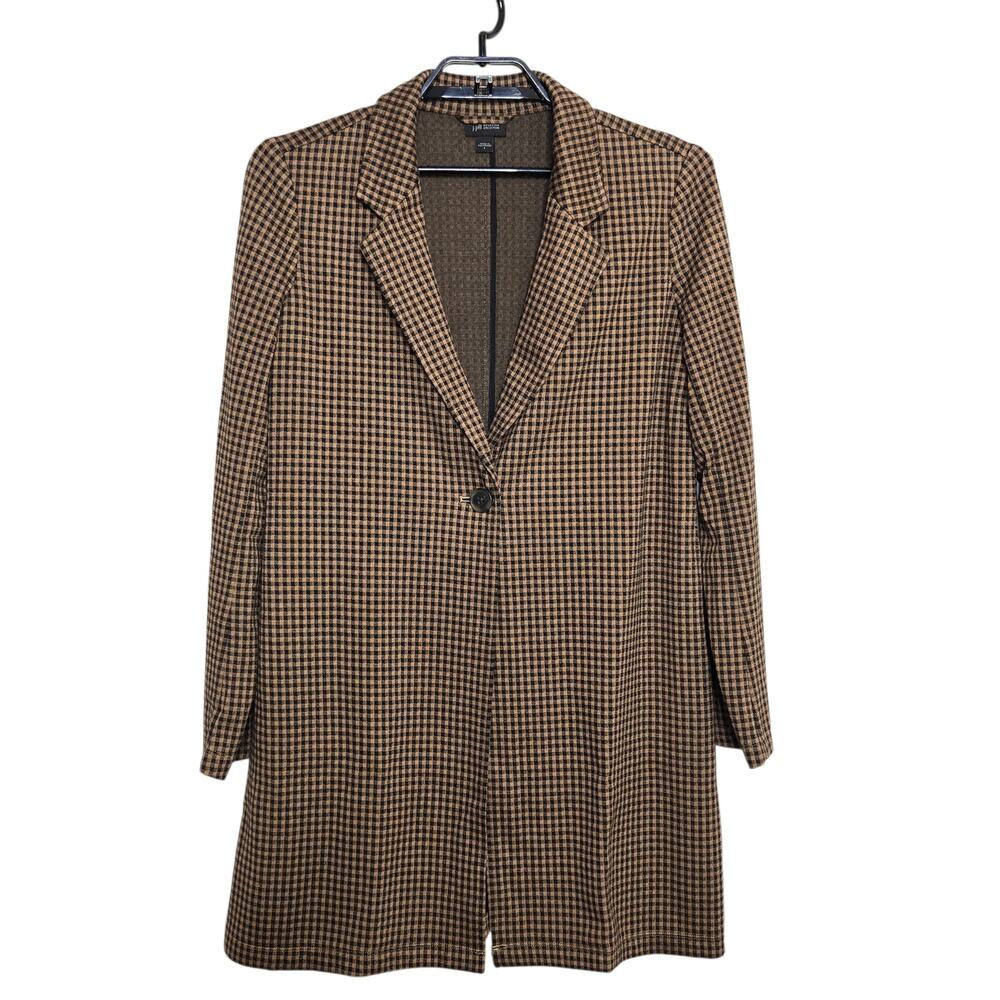 J. Jill Wearever Houndstooth Jacket Size Small Brown Black One Button Academia